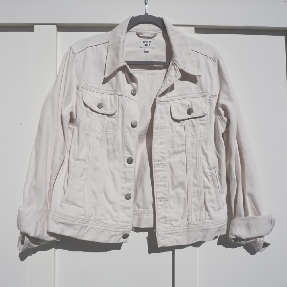 Sunday Best White Denim Jacket Size M